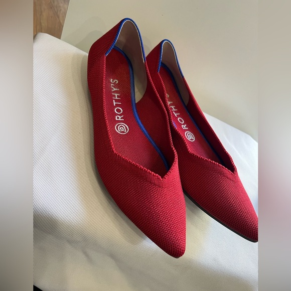 Rothy's Shoes - Rothy's Vibrant Red Pointed Flats